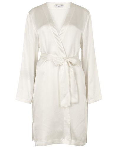 Luna Di Seta Basic Seduction Silk Robe (Ivory)  Luna di Seta   